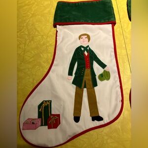 Christmas Stocking House of Hatten Vintage Appliqué Victorian Gentleman Design